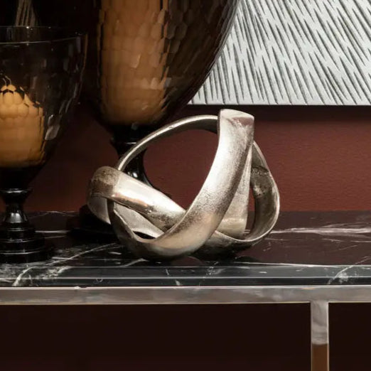 Addison Art Deco Silver Knot Sculpture